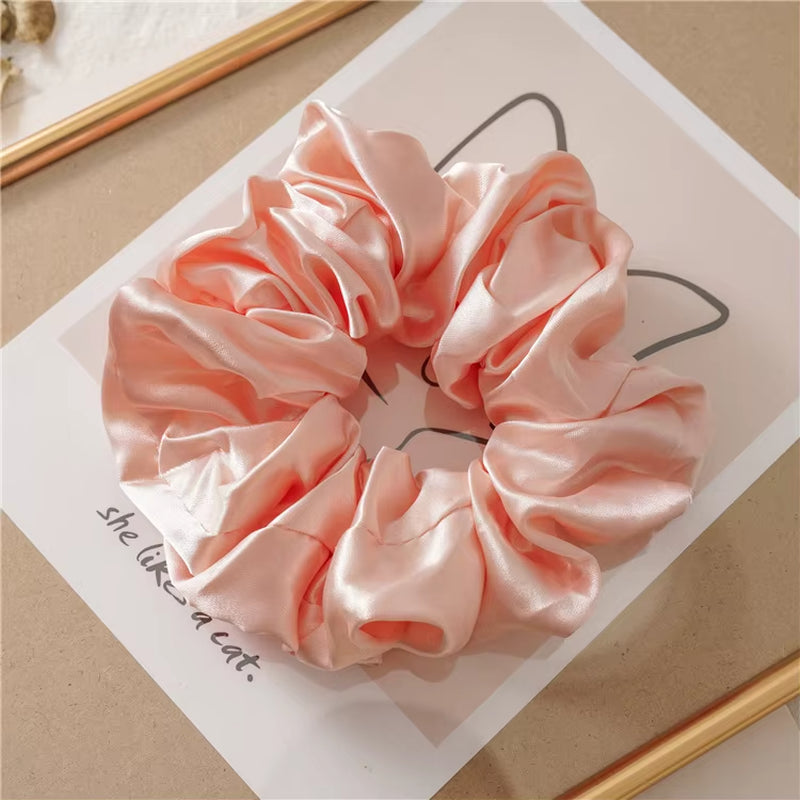 Hot Girl Luxe Satin Scrunchie – Super Wide, Bold & Smooth Hair Tie for All Hair Types