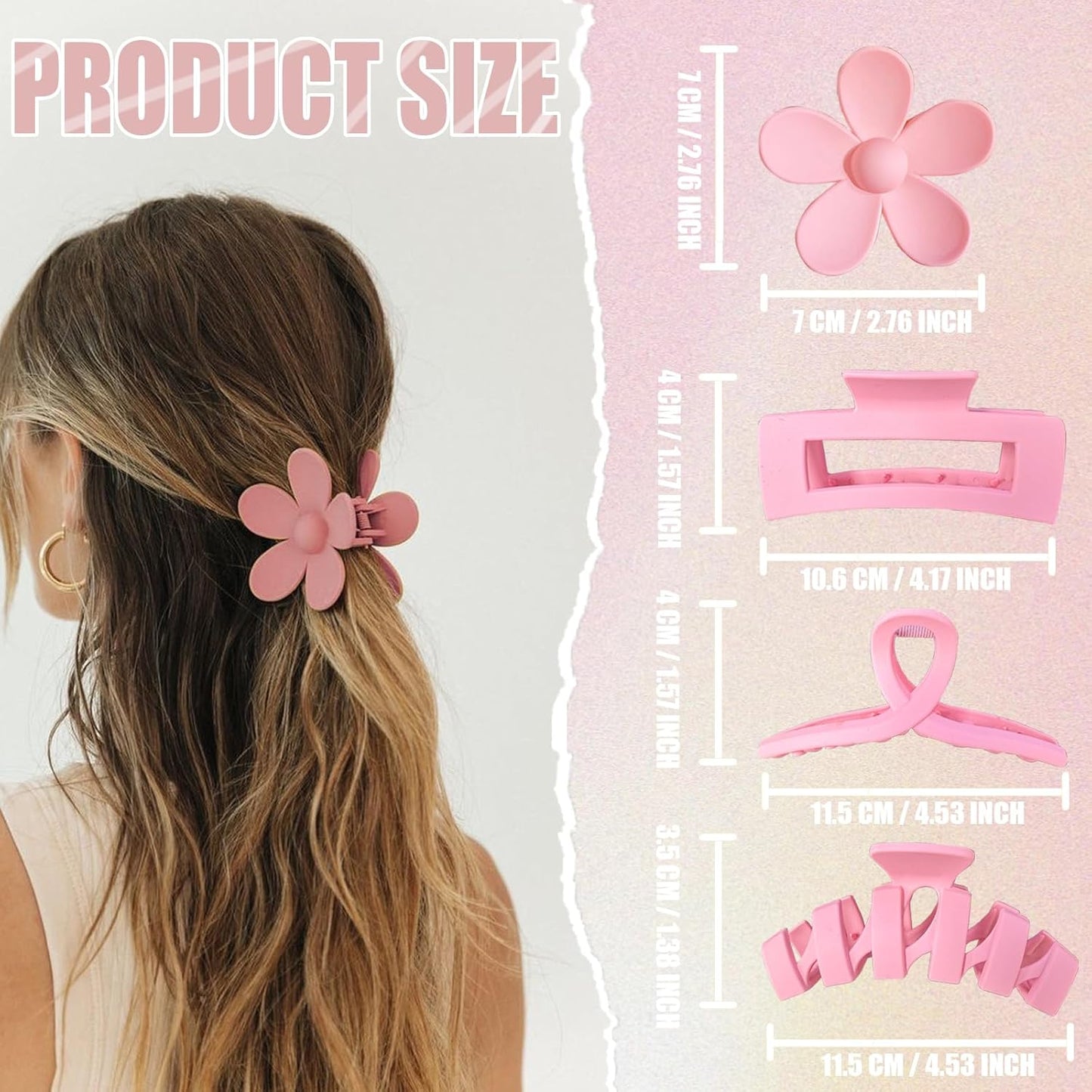 12-Piece Colorful Claw Clip Set – Multi-Shape, Non-Slip Hair Clips for Women & Girls