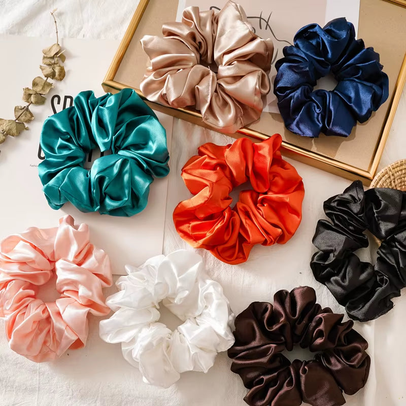 Hot Girl Luxe Satin Scrunchie – Super Wide, Bold & Smooth Hair Tie for All Hair Types 