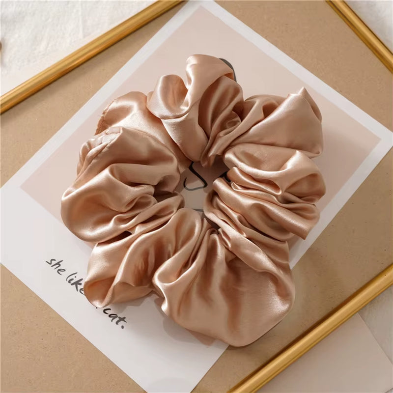 Hot Girl Luxe Satin Scrunchie – Super Wide, Bold & Smooth Hair Tie for All Hair Types 