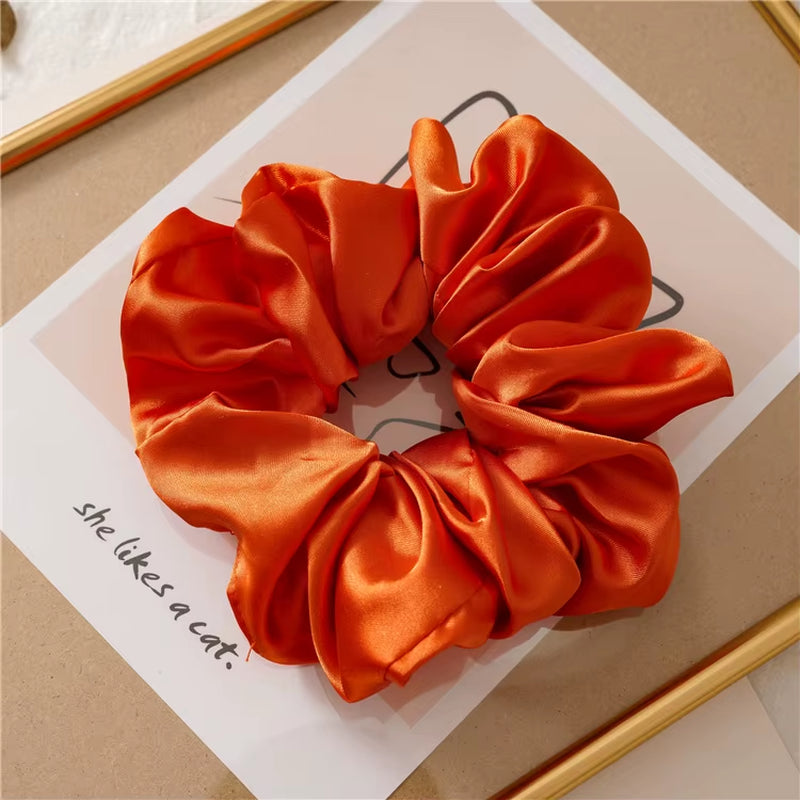 Hot Girl Luxe Satin Scrunchie – Super Wide, Bold & Smooth Hair Tie for All Hair Types 