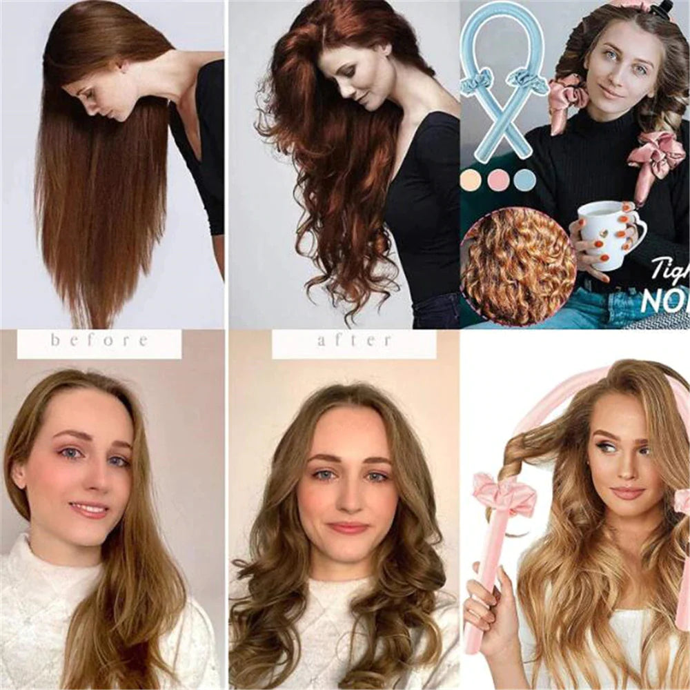 SilkDream™ Heatless Curling Ribbon – No-Heat Hair Curler Headband for Soft, Effortless Curls