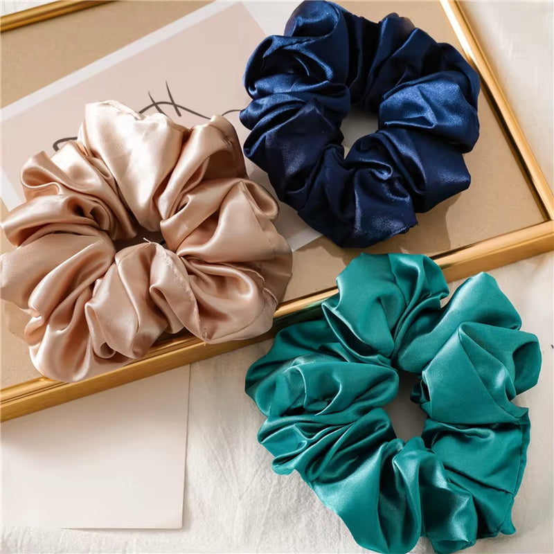 Hot Girl Luxe Satin Scrunchie – Super Wide, Bold & Smooth Hair Tie for All Hair Types 